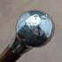 1921 British antique gentleman's walking stick, pure silver, round handle, 92cm